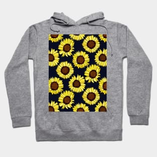 Sunflowers are the New Roses! - Navy - Pattern Hoodie